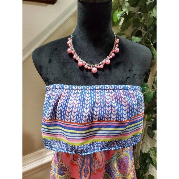 Red Camel Women's Multicolor Polyester Off The Shoulder Knee Length Dress Size M - Picture 2 of 12